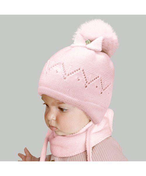 Комплект шапка и шарф детский Elf Ивонн р. 40 Розовый (OK001409)