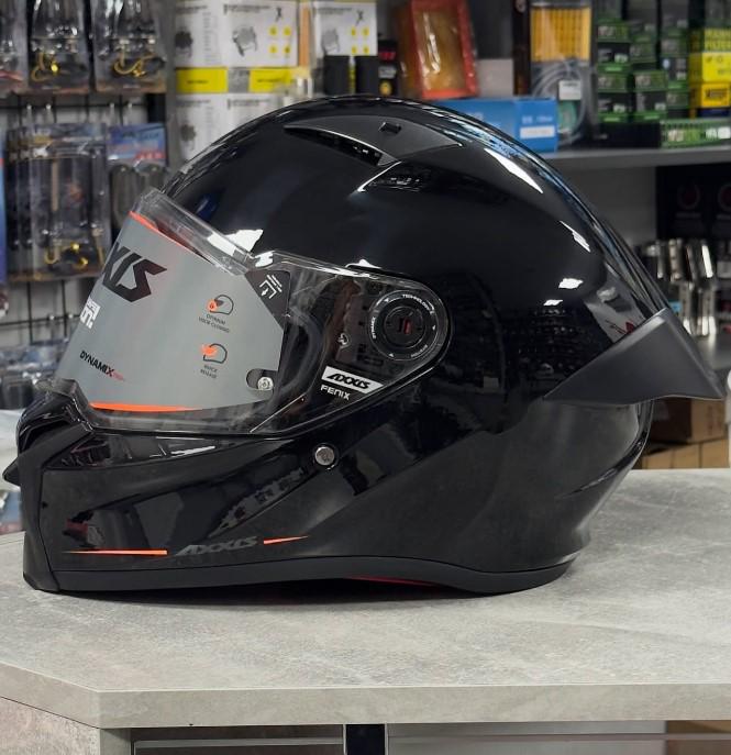 M ᐉ Мотошлем Axxis FENIX SOLID A1 XS Gloss Black (50189) • Купить в