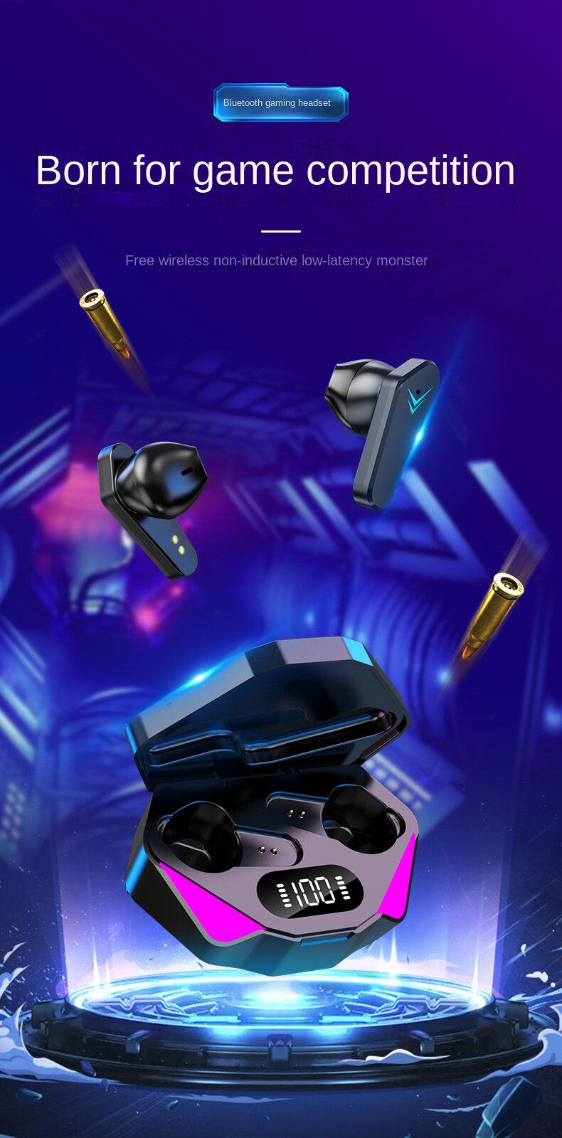 Наушники bluetooth TWS X15 Gaming с зарядным кейсом и сенсорным управлением - фото 4