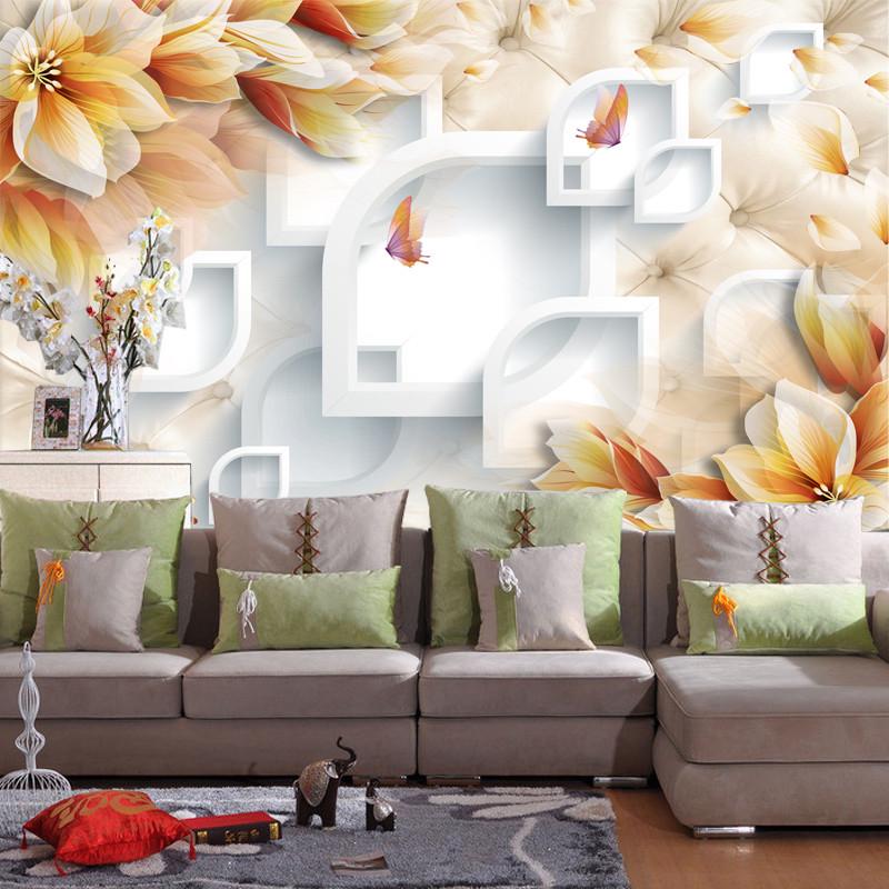 Фотообои 3D флизелиновые цветочные для спальни/зала/кухни Золотые цветы Фотообои 3D флизелиновые цветочные для спальни/зала/кухни Золотые цветы