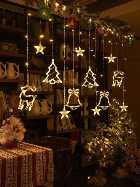 Гірлянда-штора світлодіодна з новорічними формами USB 2,5 м (2479517042)