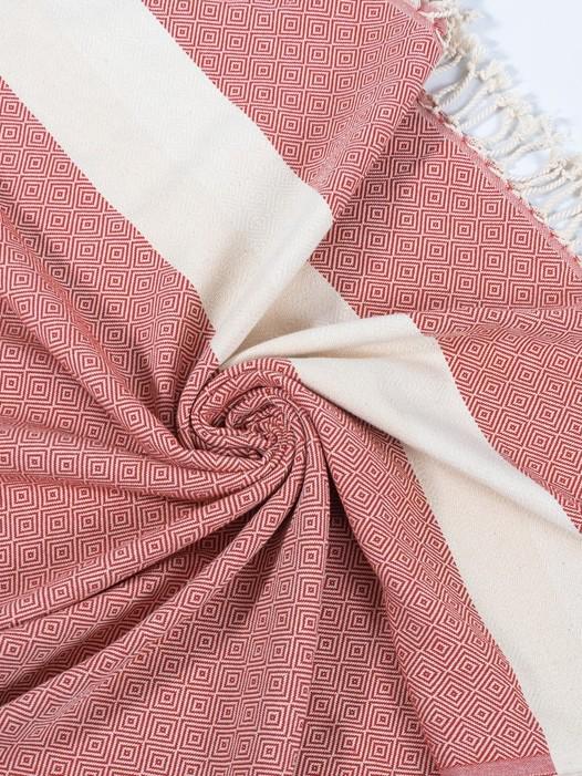 Полотенце пляжное Peshtemal Elmas 100х180 см Красное (26498184) - фото 3