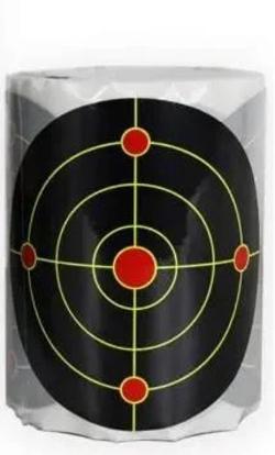 Наклейки-мишень для стрельбы самоклеящиеся Bullseye Splatter и Sefl 5" рулон 100 шт.