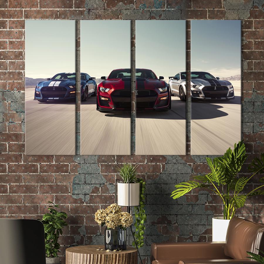 Картина на холсте Люксовые суперкары Ford Mustang Shelby GT500 149x93 см (1262-41)