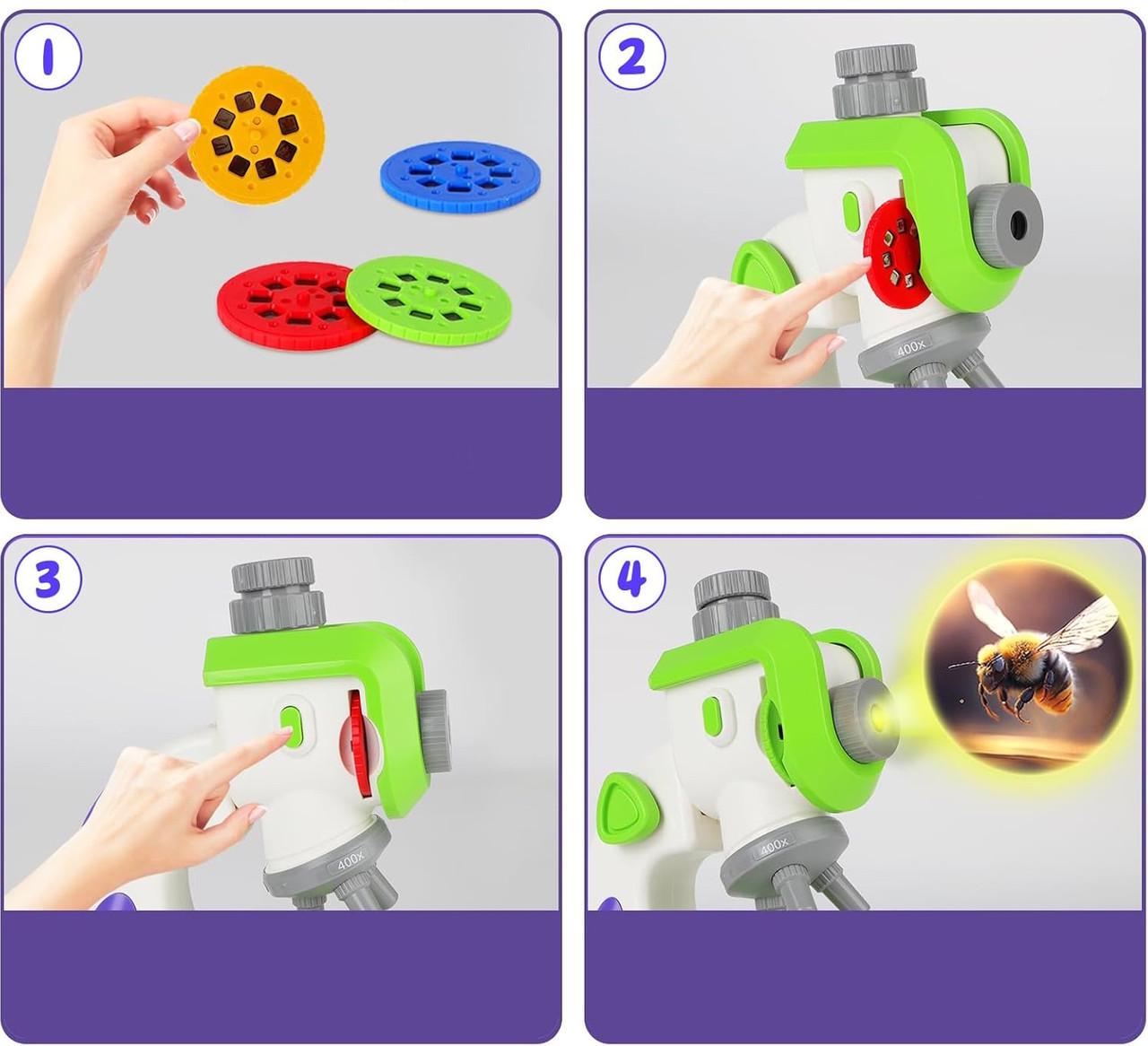 Микроскоп для детей STEM 1200x с проектором и инструментами (30101158) - фото 9