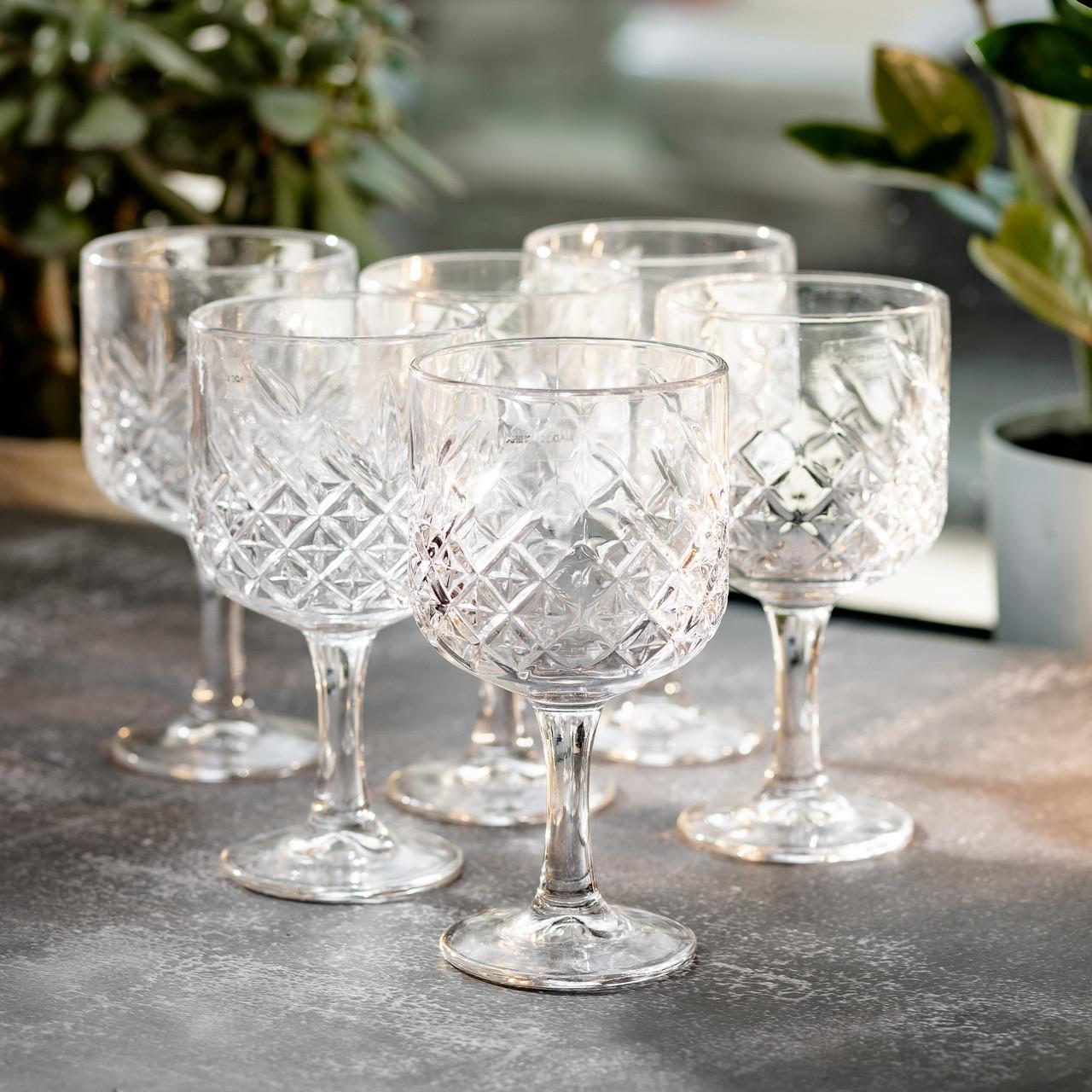 Бокалы для вина на высокой ножке набор 6 шт. 400 мл