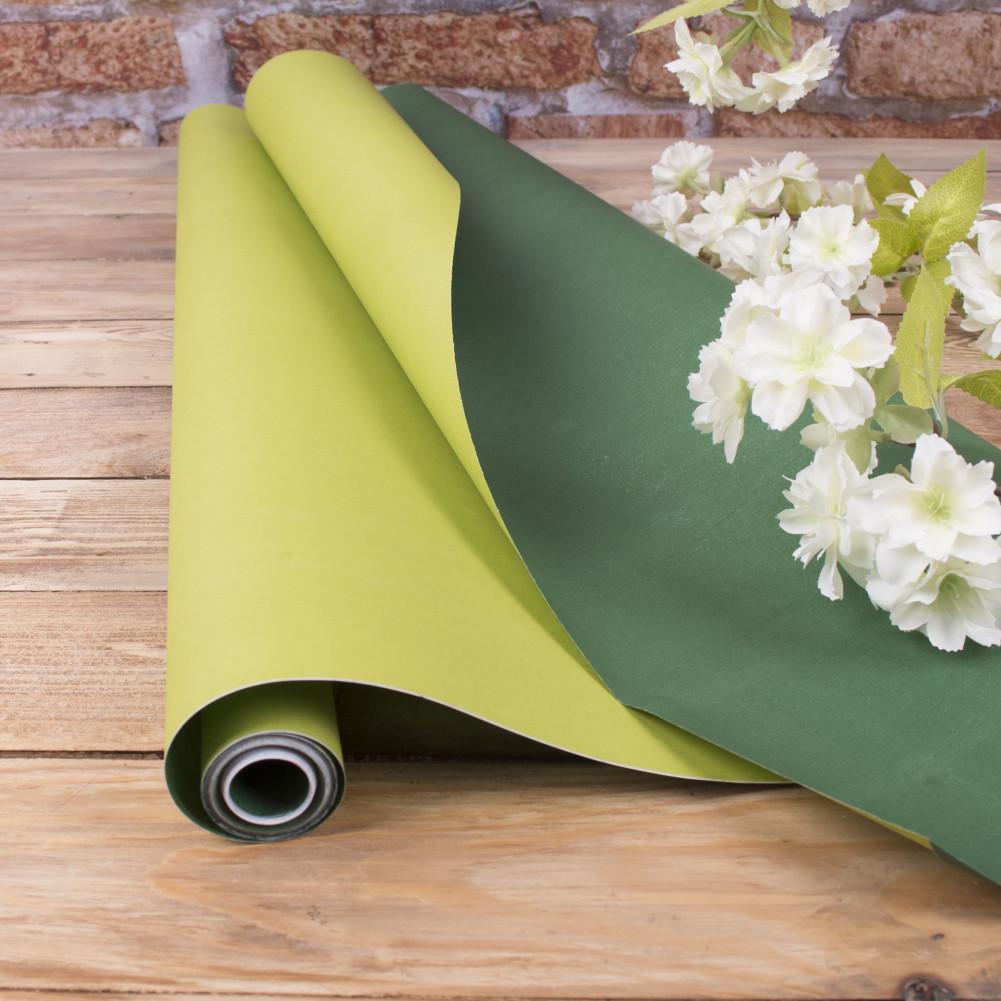 Бумага флористическая двусторонняя Оливковый/Зеленый (215-20)