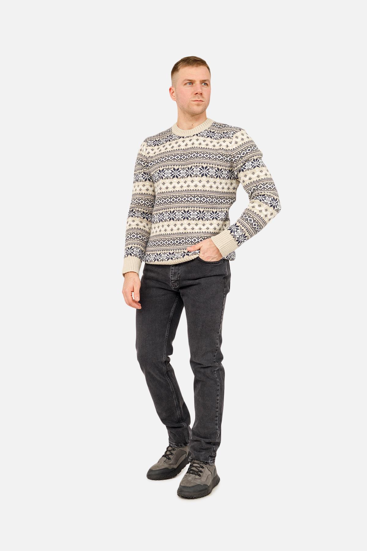 Джемпер чоловічий ЦБ-00263895 р. 50 Молочний (SKT001029858) - фото 4