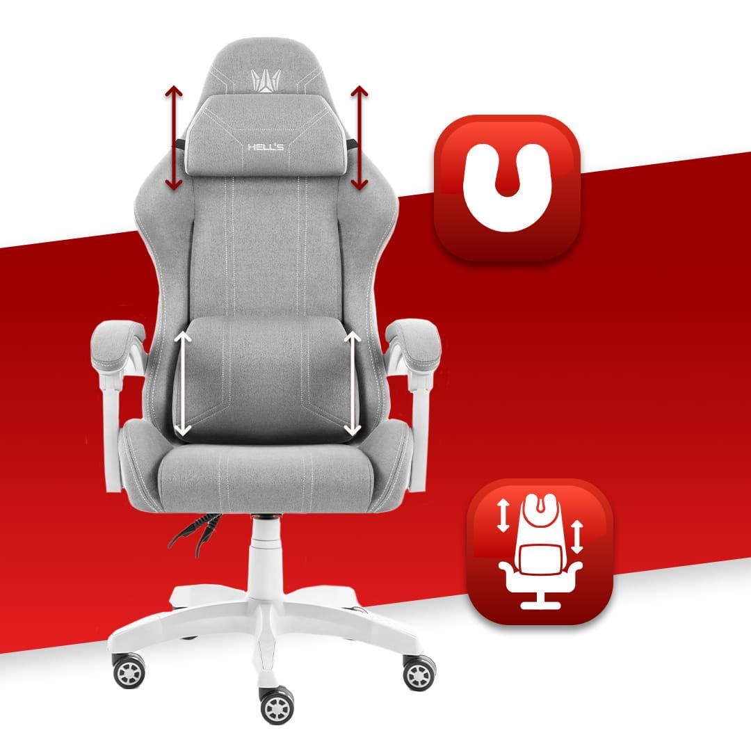 Компьютерное кресло Hell’s HC-1014 ткань Grey-White (5907196010361) - фото 7 Компьютерное кресло Hell’s HC-1014 ткань Grey-White (5907196010361) - фото 7