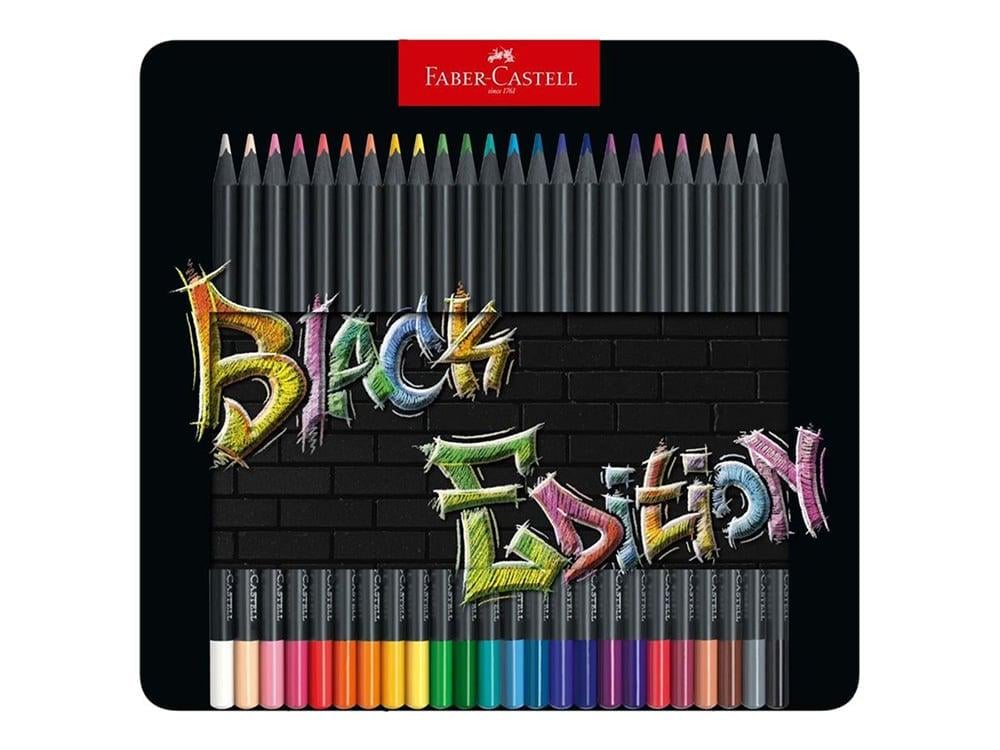 Набор цветных карандашей Faber-Castell Black Edition металлический пенал 24 цвета Черное дерево (116425) Набор цветных карандашей Faber-Castell Black Edition металлический пенал 24 цвета Черное дерево (116425)