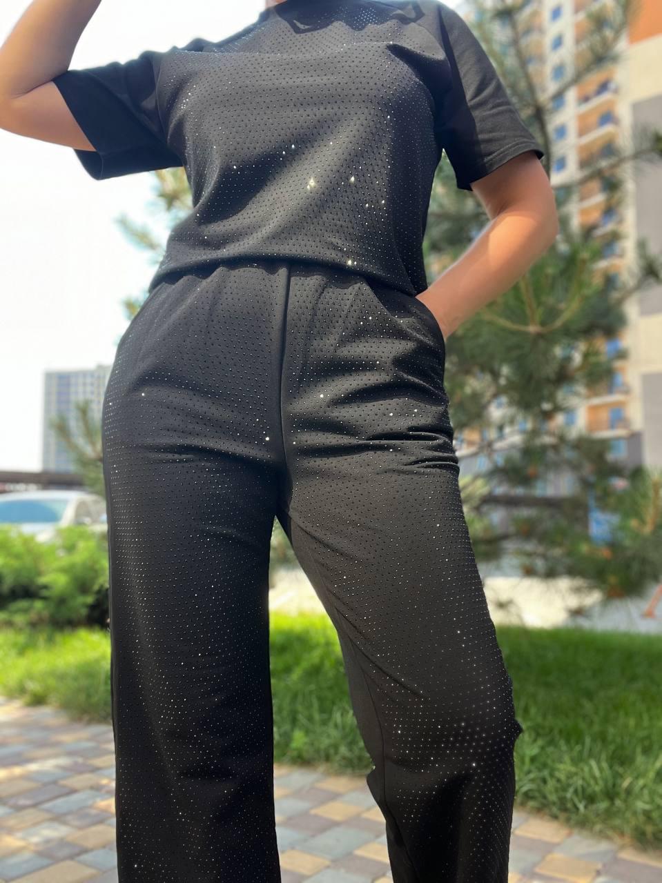 Костюм женский YUJIE YISHANG 7162 футболка и брюки XL Черный (2214) - фото 2