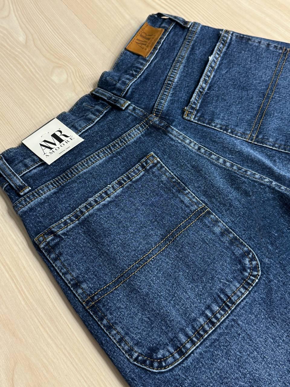 Джинсы женские Amore 1500 skater mom с рассыпью камней р. 26 Синий (6016) - фото 8