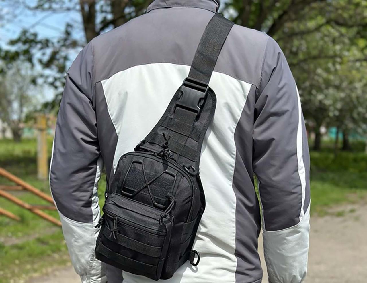 Міська сумка через плече чоловіча Oxford 600D 26х19х10 см Чорний - фото 3 Міська сумка через плече чоловіча Oxford 600D 26х19х10 см Чорний - фото 3