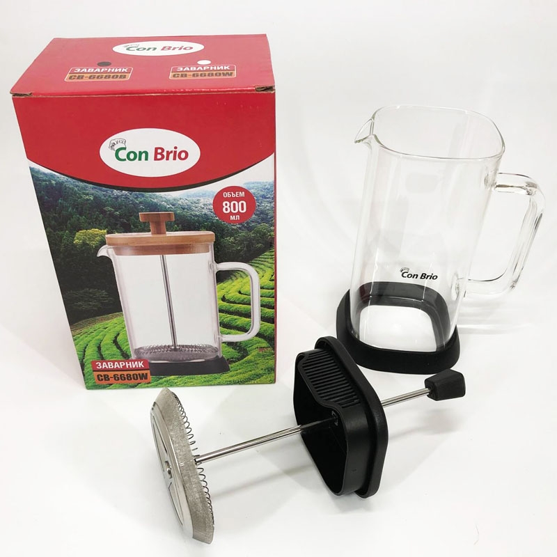 Заварник Con Brio CB-6680В френч-прес 800 мл (26202713) - фото 7 Заварник Con Brio CB-6680В френч-прес 800 мл (26202713) - фото 7