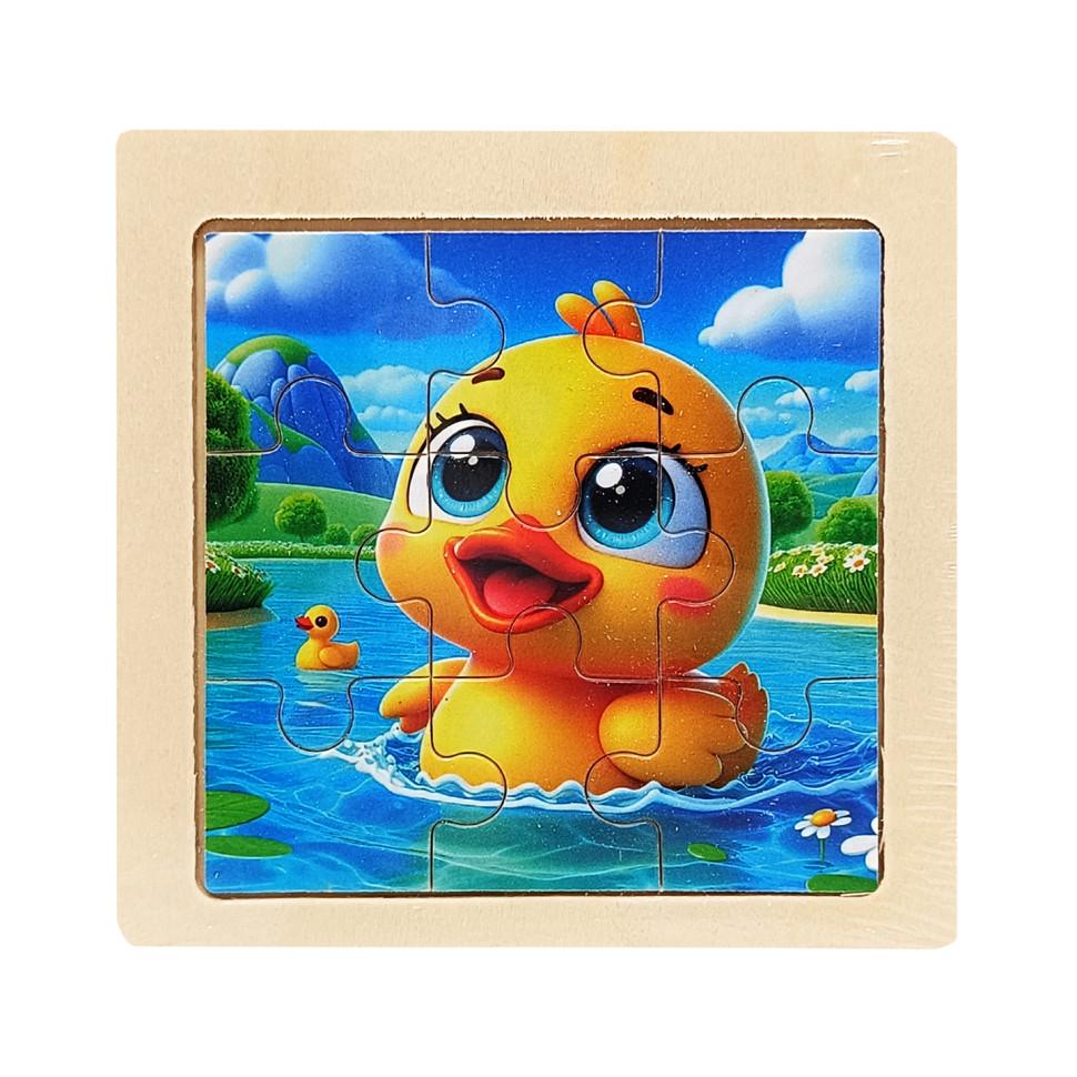 Пазл-вкладиш дерев'яний дитячий Каченятко MD 1506-20 9 ел. (RLT52743)