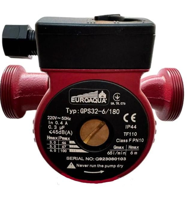 Циркуляционный насос Euroaqua GPS 32-6S-180 с гайкой (30084956)