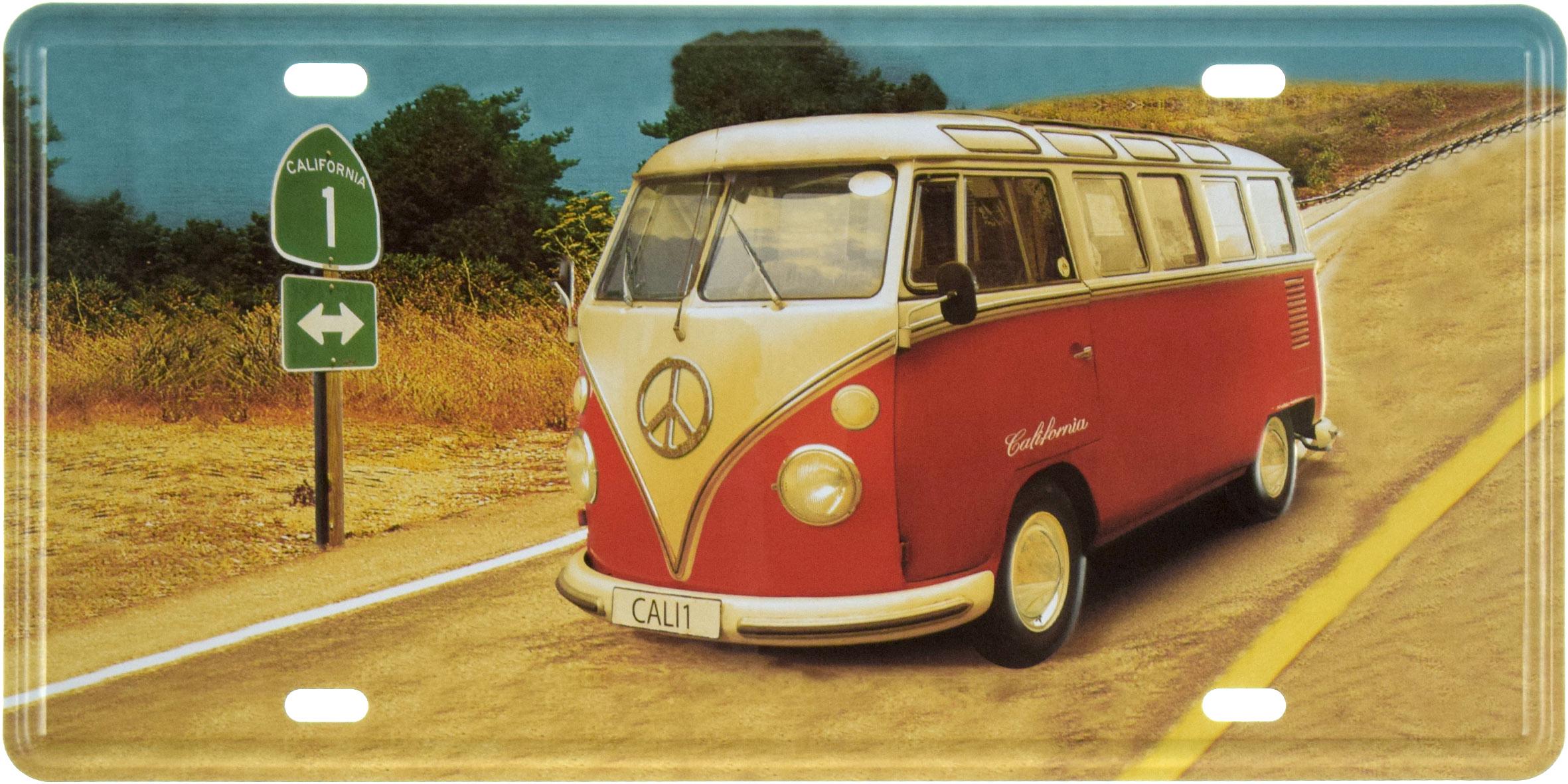 Табличка металлическая Volkswagen Bus California 15x30 см