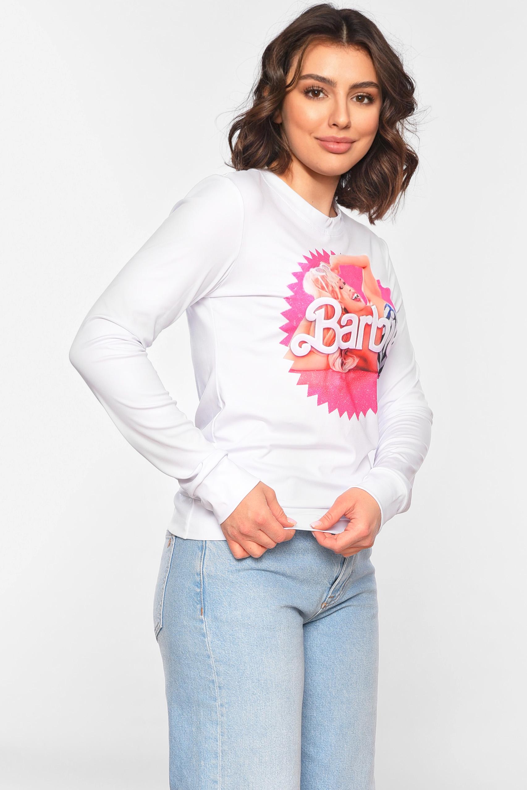 Світшот жіночий 197308 з принтом S-M Білий - фото 2 Світшот жіночий 197308 з принтом S-M Білий - фото 2