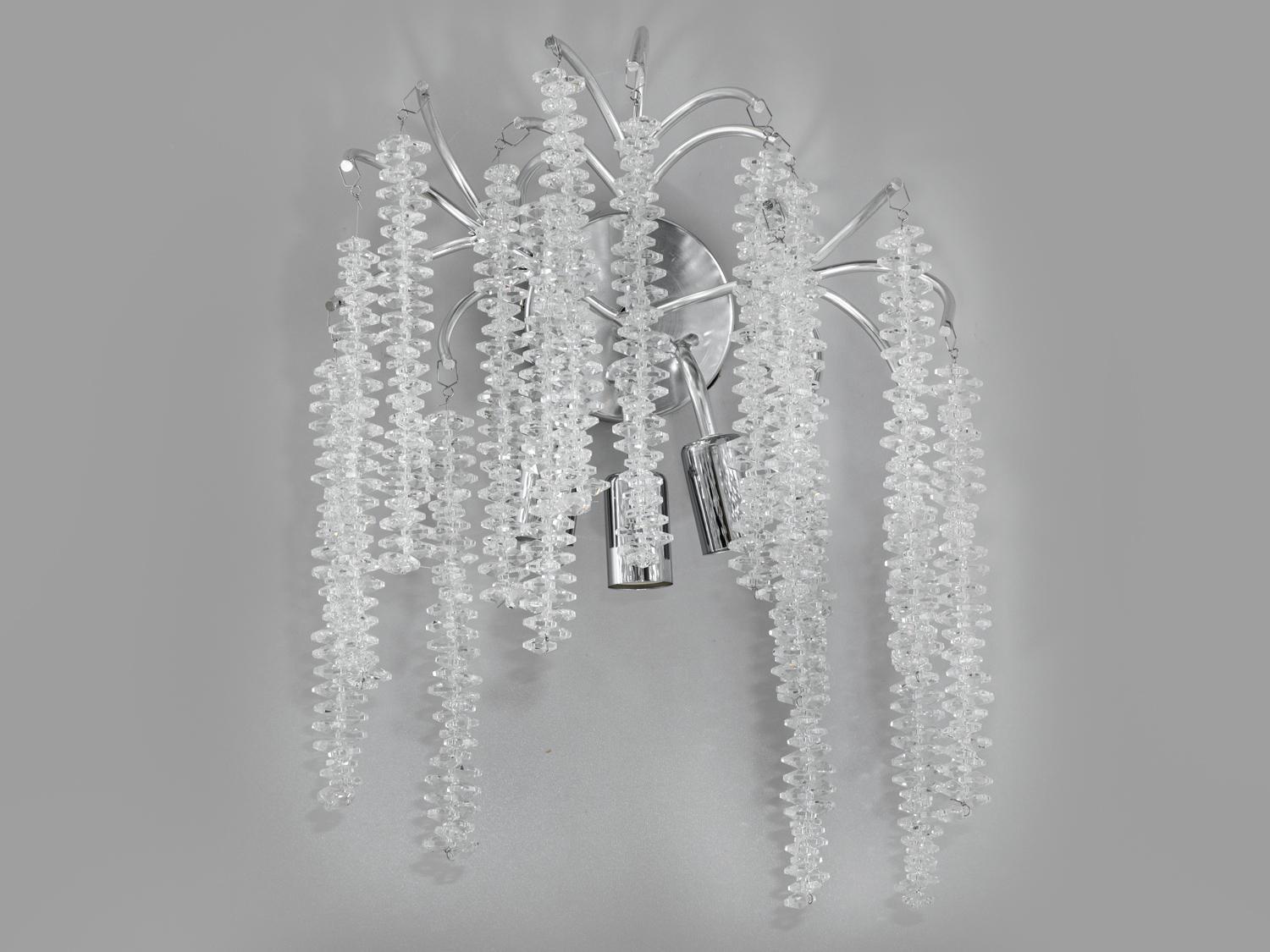 Светильник сателлит к хрустальным люстрам Глициния на 3 лампы Хром (605-3W CH)