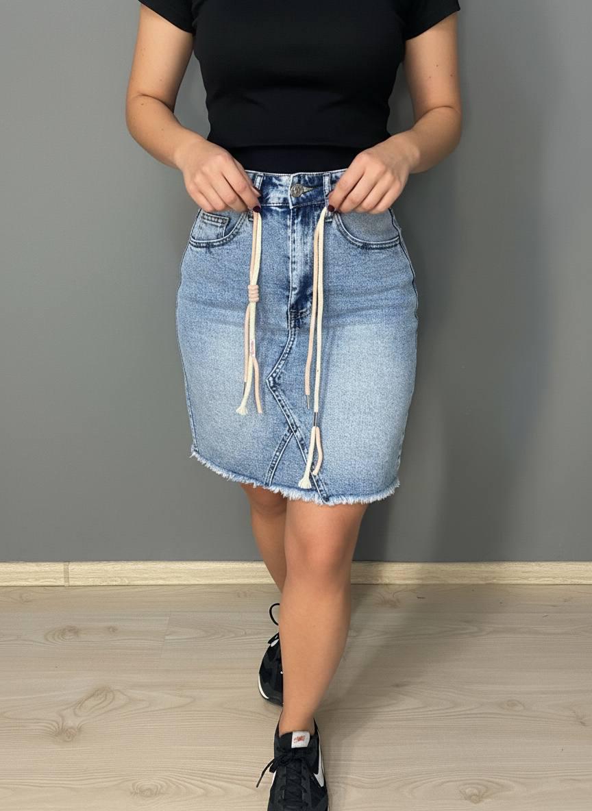 Юбка женская джинсовая Vanver 2037 короткая прямая с поясом стрейчевая р. 29 Голубой (6543) Юбка женская джинсовая Vanver 2037 короткая прямая с поясом стрейчевая р. 29 Голубой (6543)