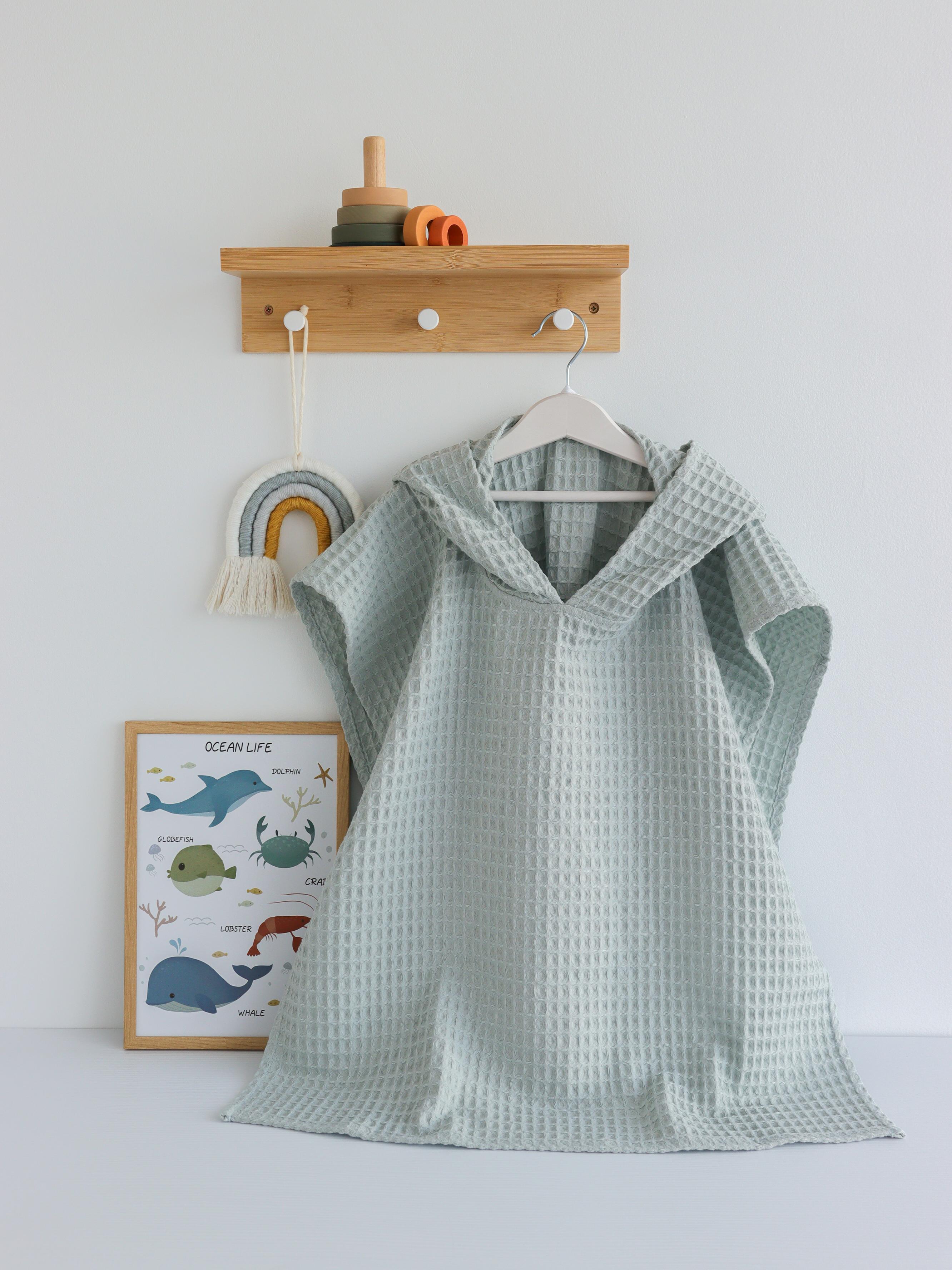 Полотенце-пончо детское Греческая вафелька хлопковое без вышивки 12-15 лет Мятный (2090) Полотенце-пончо детское Греческая вафелька хлопковое без вышивки 12-15 лет Мятный (2090)