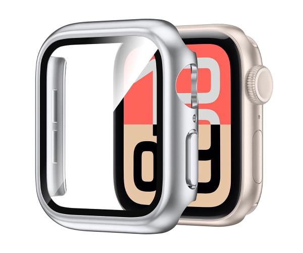 Чехол с защитным стеклом Protective Cover with Glass для Apple Watch Series 11 42 мм Серебряный