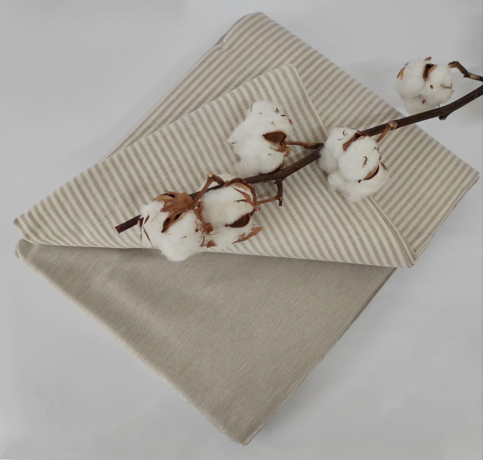 Комплект постельного белья Maison D'or Ранфорс полоска 160х220 Lines stripes Beige (CN6999)