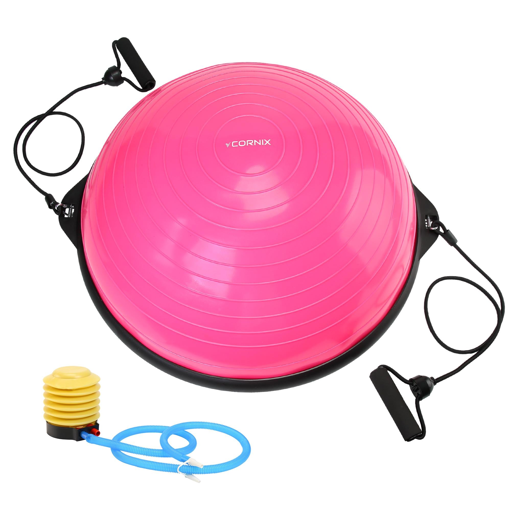 Балансировочная платформа полусфера Cornix Bosu Ball XR-0456 58 см с эспандерами Pink (5756)