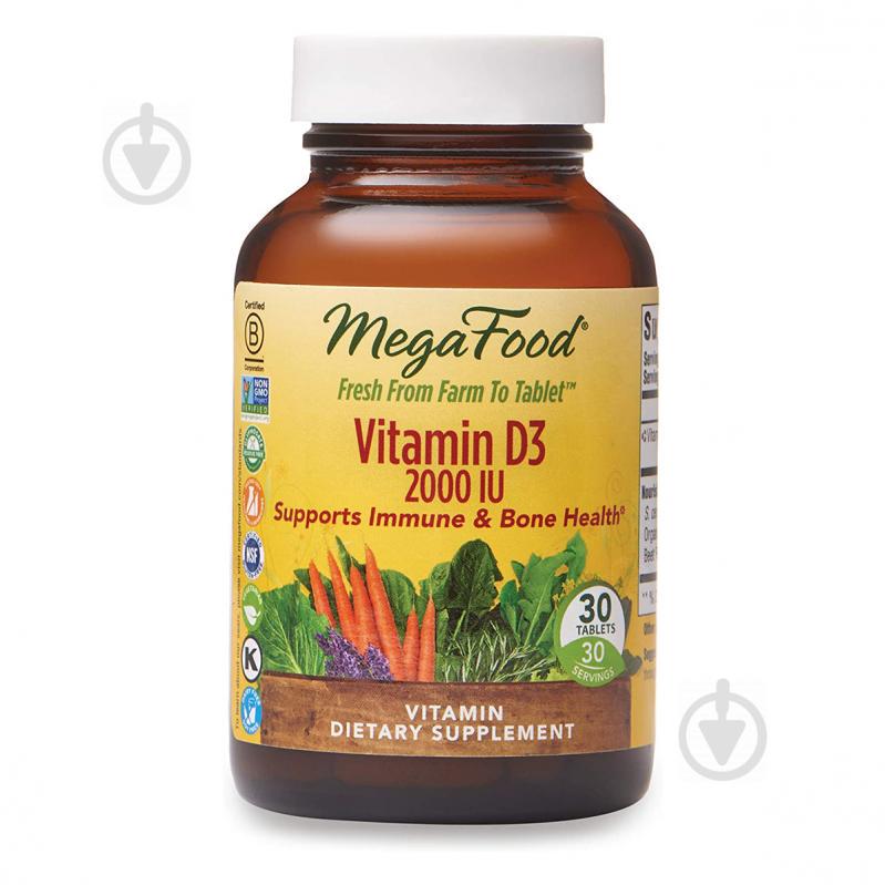 Витамин D3 2000 IU, Vitamin D3, MegaFood, 30 таблеток