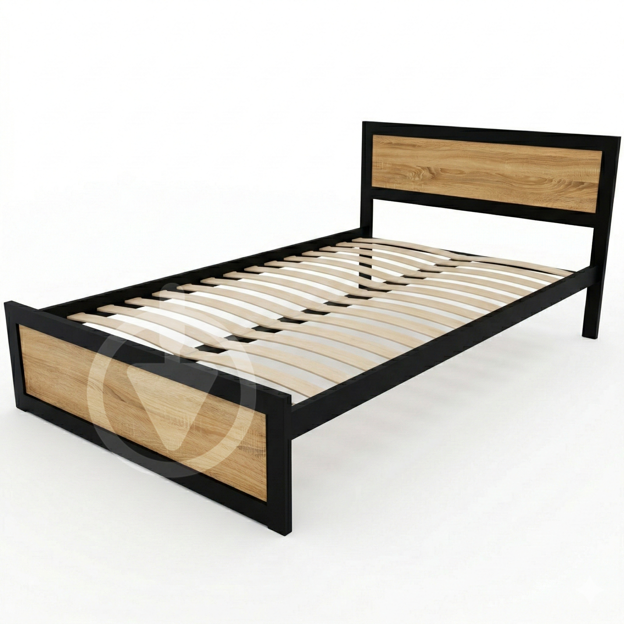 Кровать двуспальная RoMax Loft 120х200 см Дуб Сонома/Черный