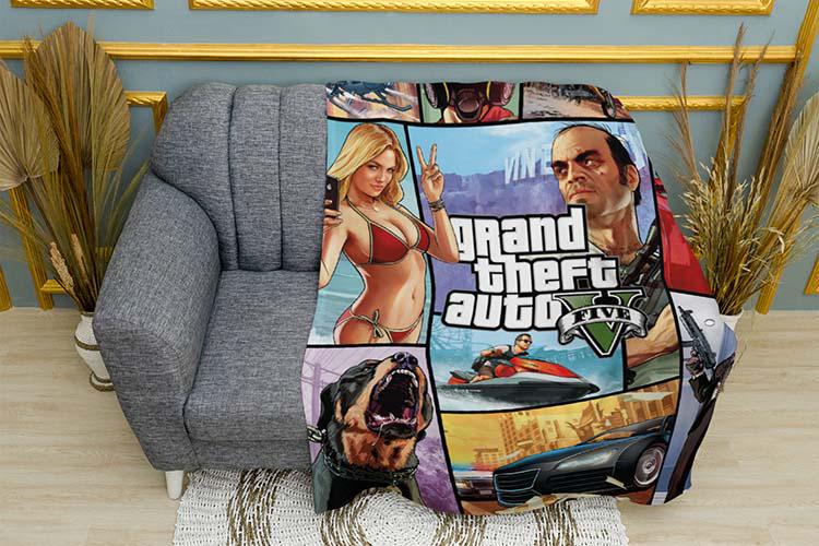 Плед плюшевый Grand theft auto Gangs and Streets двухслойный 150х210 см (114615-3)