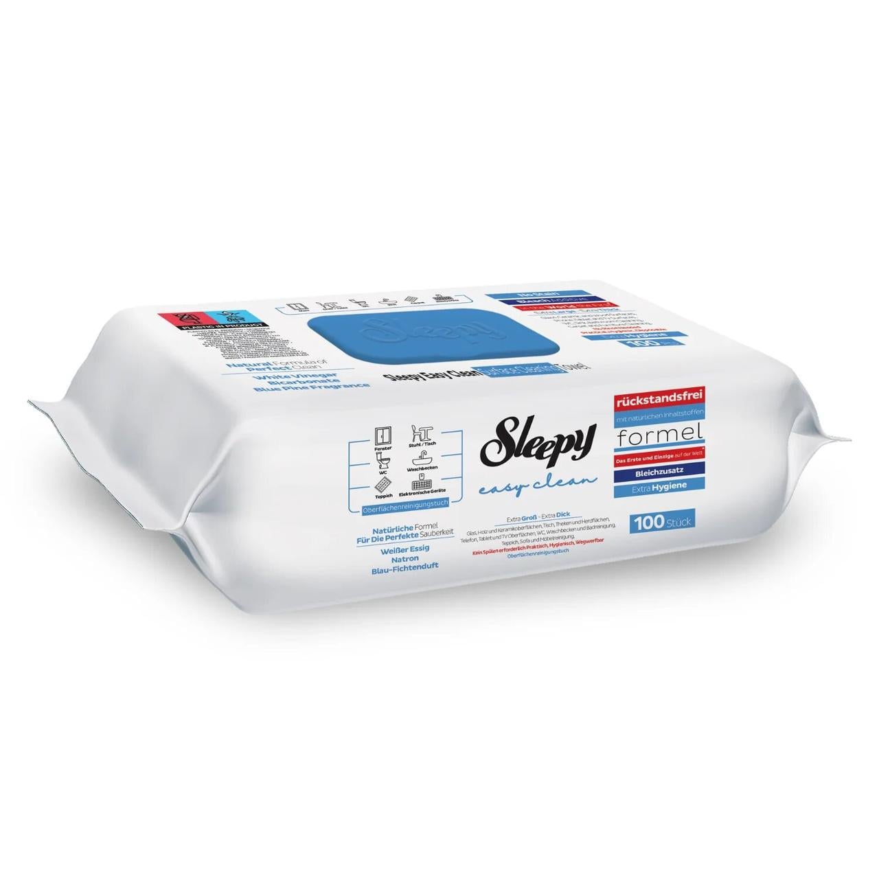Серветки вологі для прибирання з відбілювачем Sleepy Easy Clean Blue 100 шт. (000006023)