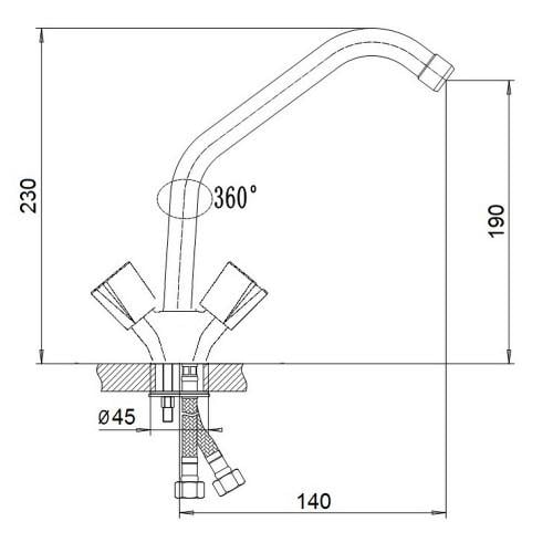 Змішувач для кухні GF CRM S-24-271 (2772) - фото 2 Змішувач для кухні GF CRM S-24-271 (2772) - фото 2
