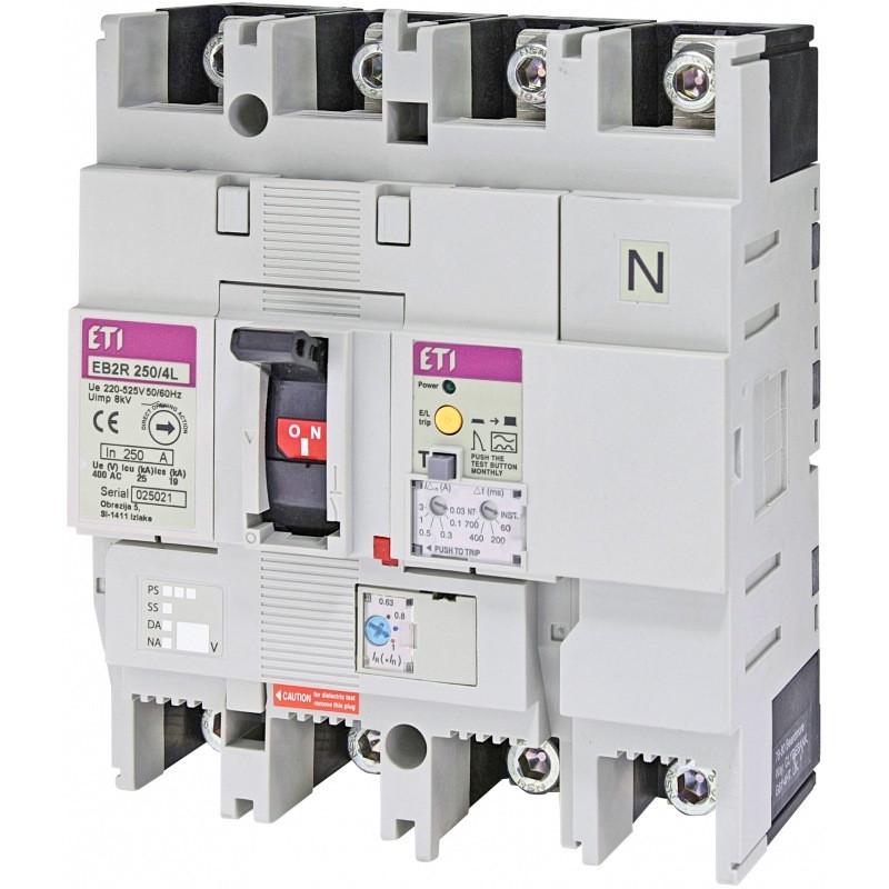 Автоматический выключатель силовой ETI 250A 25kA 4 полюса EB2R 250/4L 250A 4P 004671584 (56910)