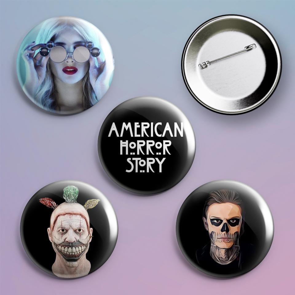 Значки на рюкзак с принтом American Horror Story 4 шт.
