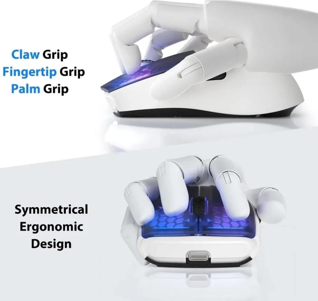 Мышка геймерская аккумуляторная attack shark X5 PixArt PAW3212 Bluetooth/2,4G 4000DPI White (X5-3212W) - фото 3 Мышка геймерская аккумуляторная attack shark X5 PixArt PAW3212 Bluetooth/2,4G 4000DPI White (X5-3212W) - фото 3