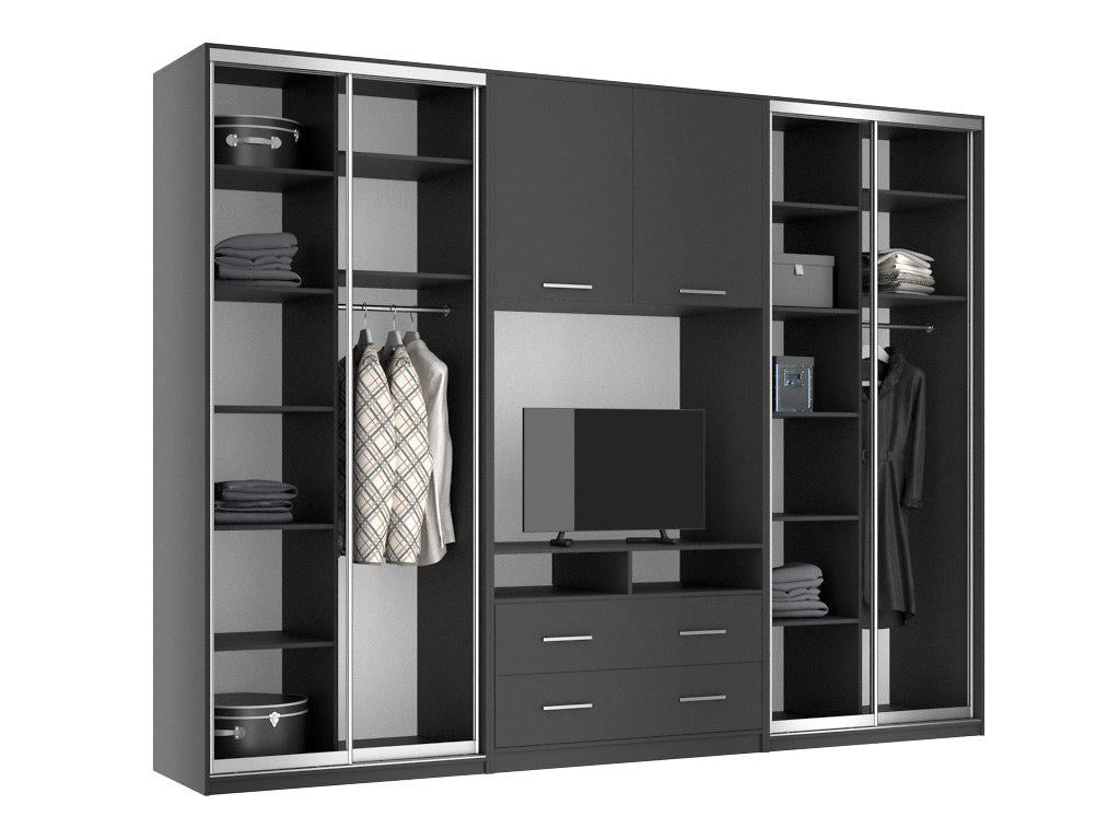 Шкаф-купе Mebel Star ECO Max TV 297х60х240 см Антрацитовый (24107868)