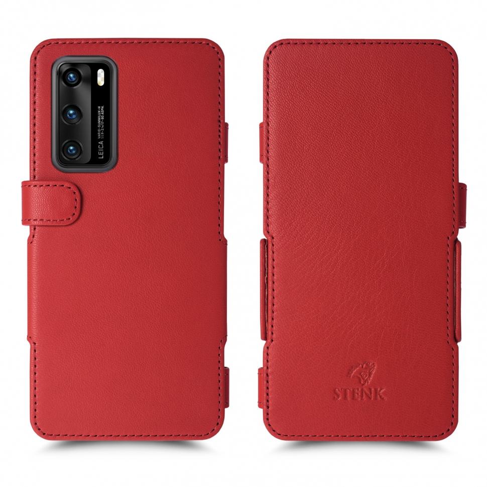 Чехол книжка Stenk Prime для Huawei P40 Красный (65358)