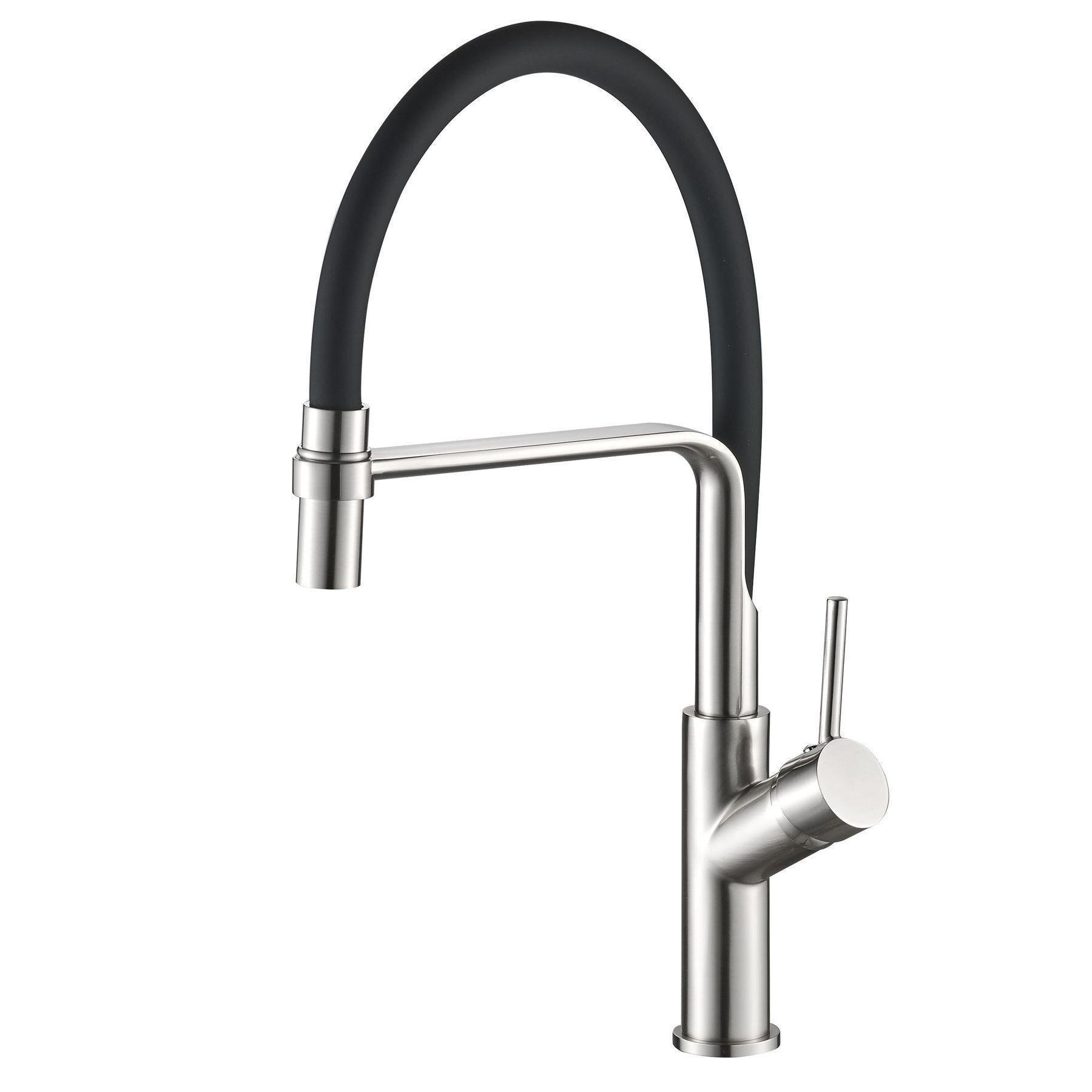 Змішувач для кухні DENVER Black steel DBS01 нікель Чорний Змішувач для кухні DENVER Black steel DBS01 нікель Чорний