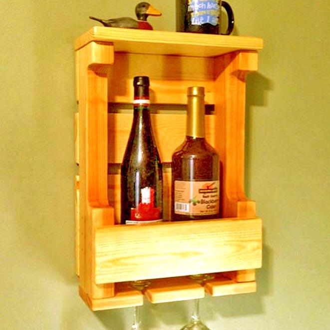 Полка для вина настенная из дерева Итиномия Карри (ПНК-004103)