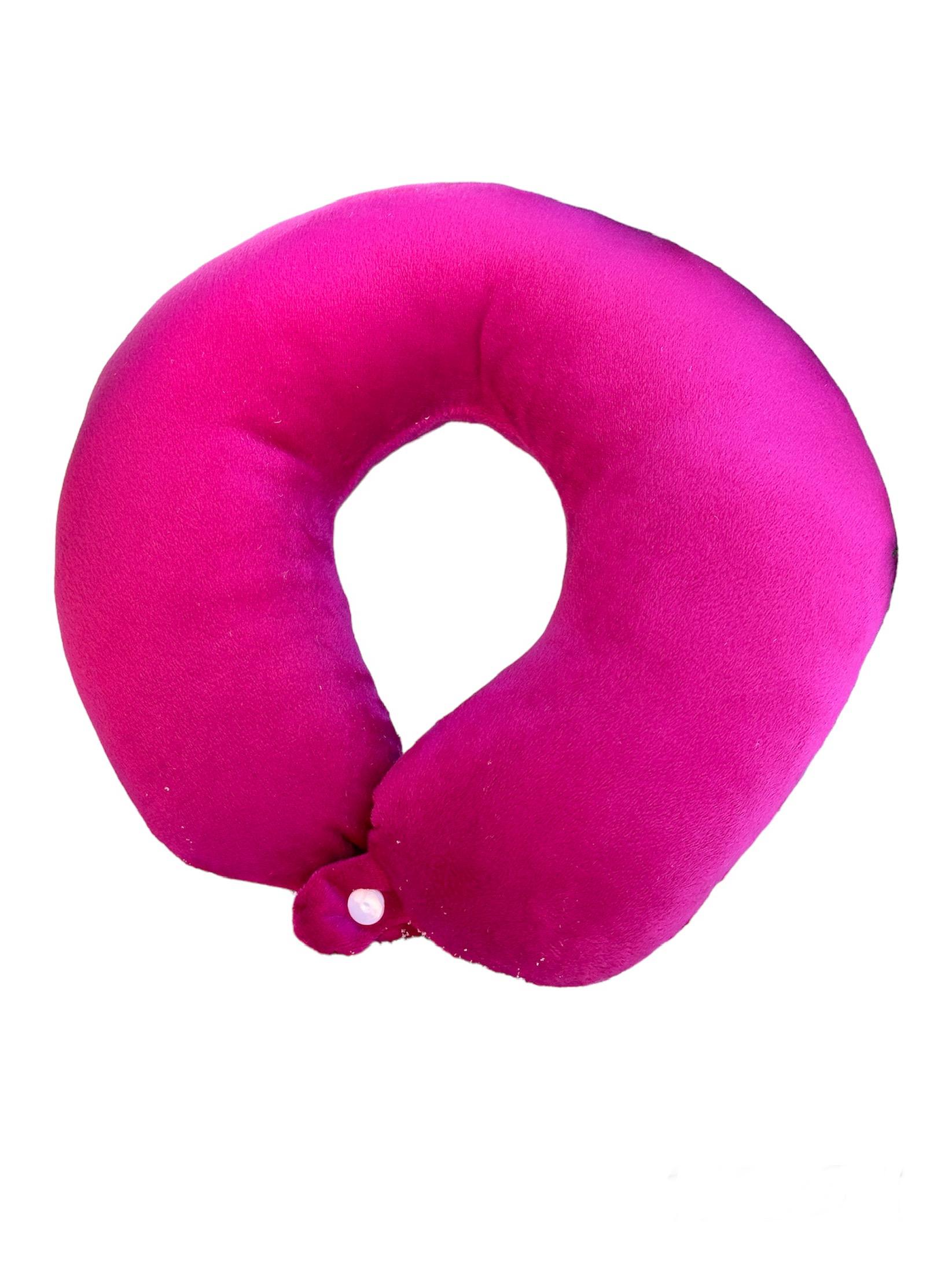 Подушка под шею для путешествий 28х27х9 см Малиновый (1659)