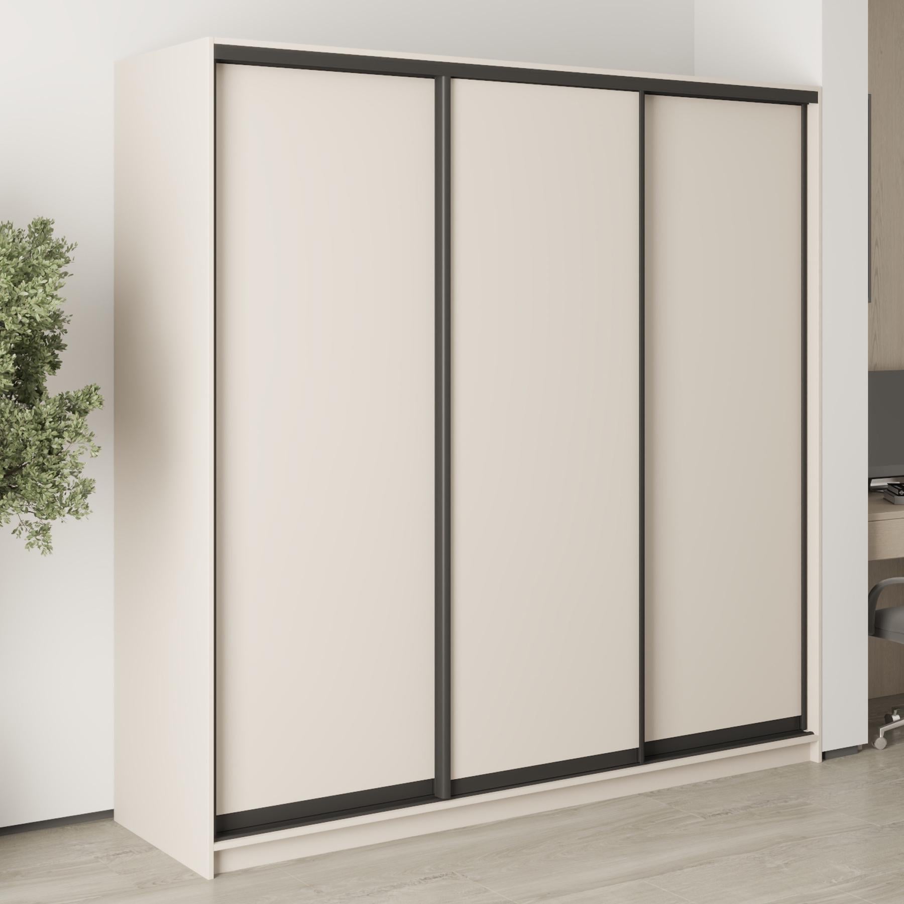 Шкаф-купе трехдверный MebelStar Стандарт BG 3ДСП 210x45x210 см Кашемир (MBS-8259)