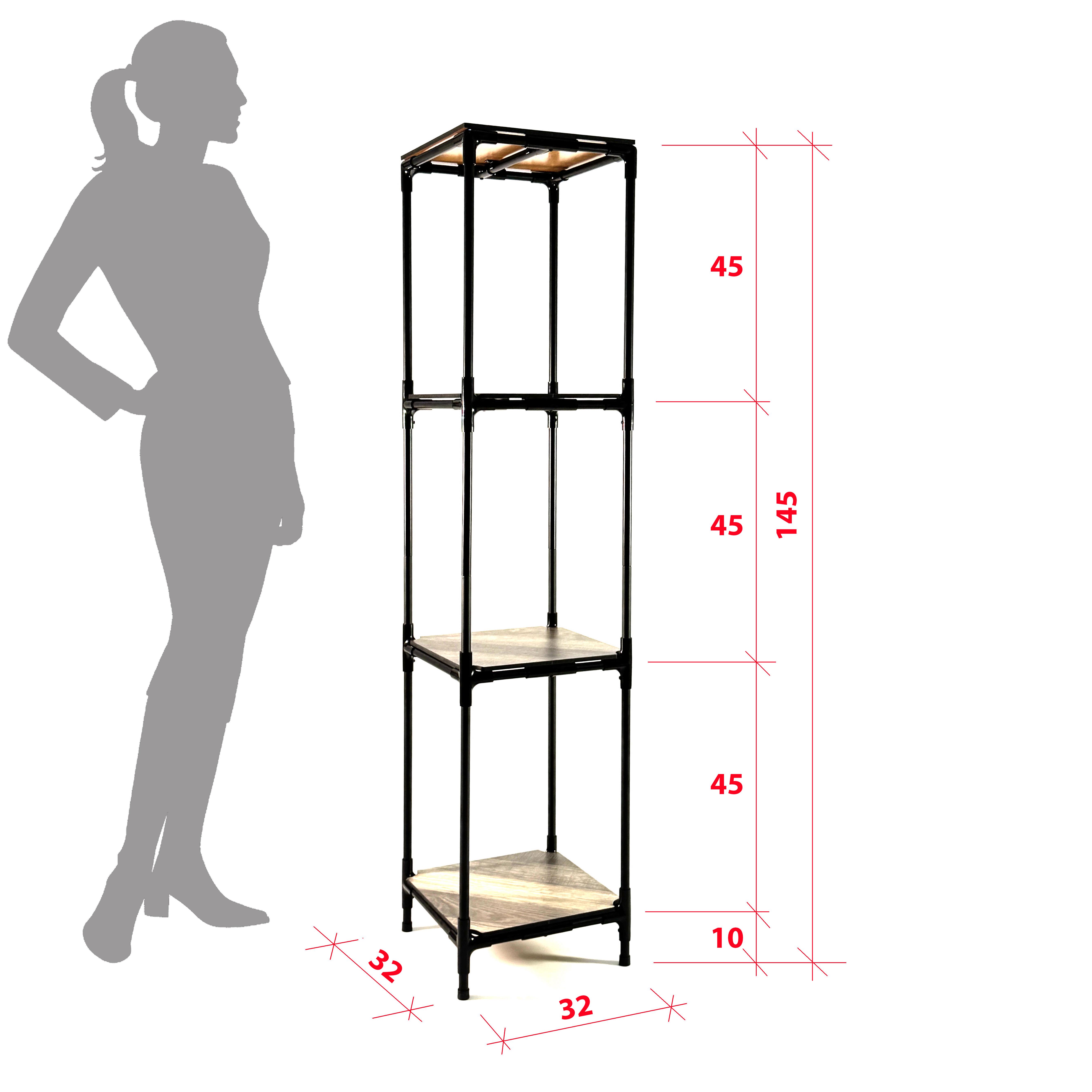 Стелаж для рослин Troya 4х рівневий металевий/МДФ ламіновані полички 1,45 м Чорний (27507107) - фото 2 Стелаж для рослин Troya 4х рівневий металевий/МДФ ламіновані полички 1,45 м Чорний (27507107) - фото 2