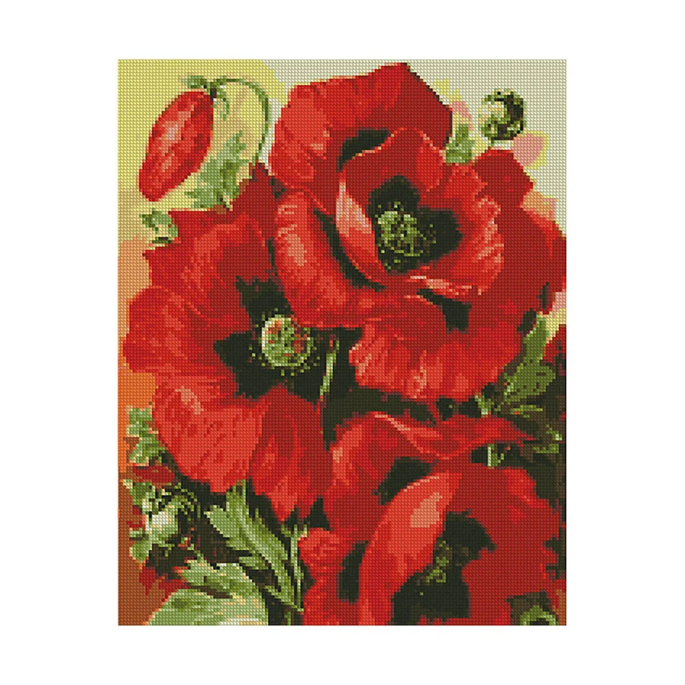 Алмазная мозаика Strateg Цветы Красочные маки 40х50 см холст на подрамнике (FA40803-mt)
