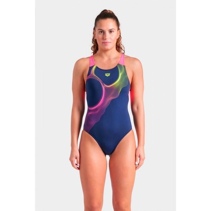 Купальник закрытый для женщин Arena RIPPLES SWIMSUIT U BACK B р. 44 Синий (009500-780 44)