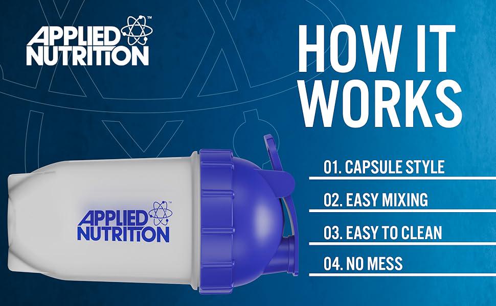 Шейкер Applied Nutrition Shaker Bullet 500 мл Blue - фото 3