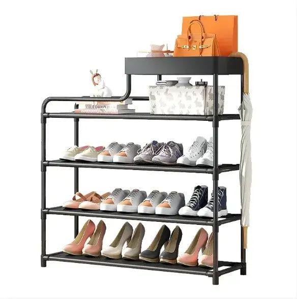 Этажерка для обуви напольная Shoe Rack металлическая с коррозионным покрытием/водонепроницаемая 62х60х21 см (opt-15445)