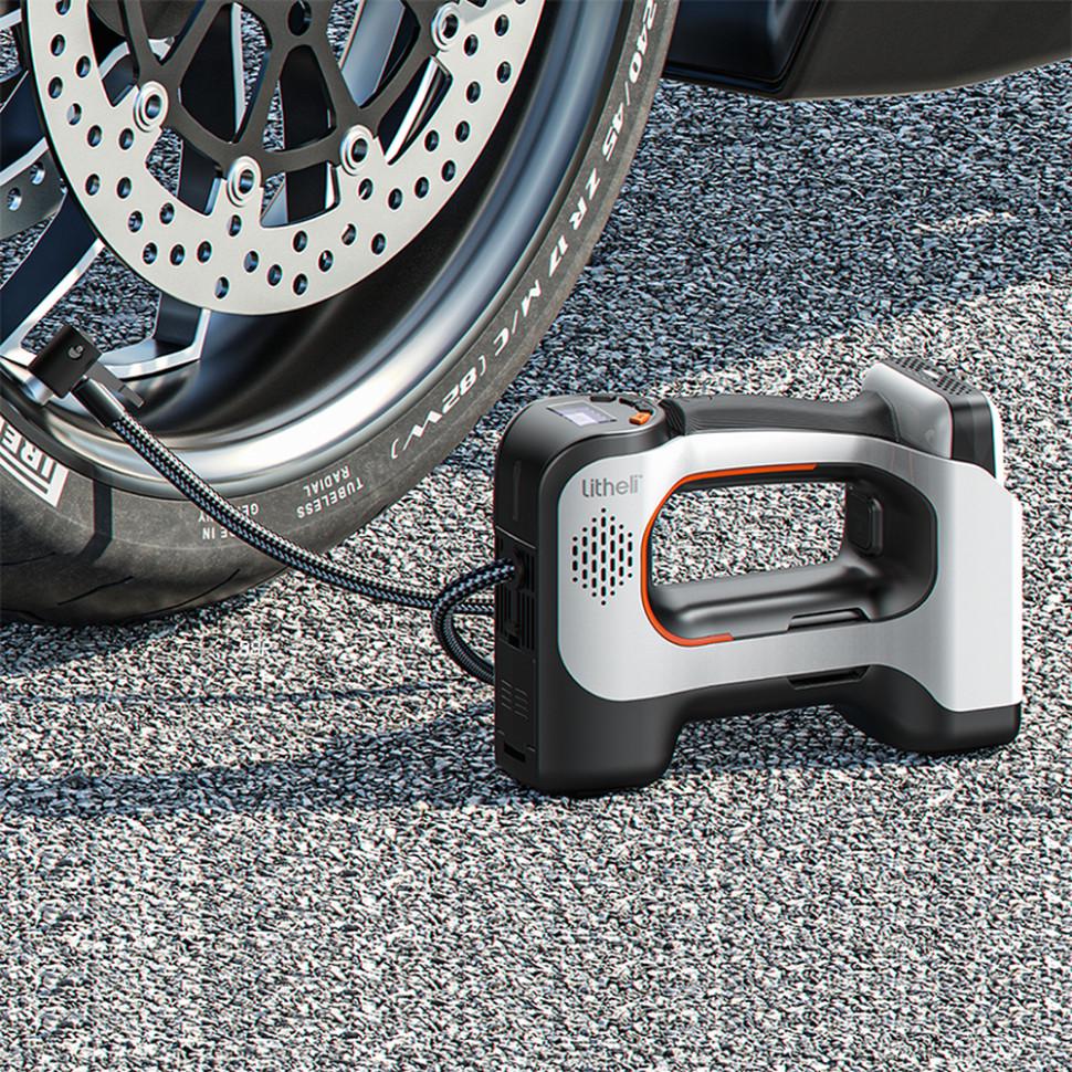 Насос автомобильный аккумуляторный Litheli с фонарем 20000 mAh 45W 2А (26997625) - фото 7