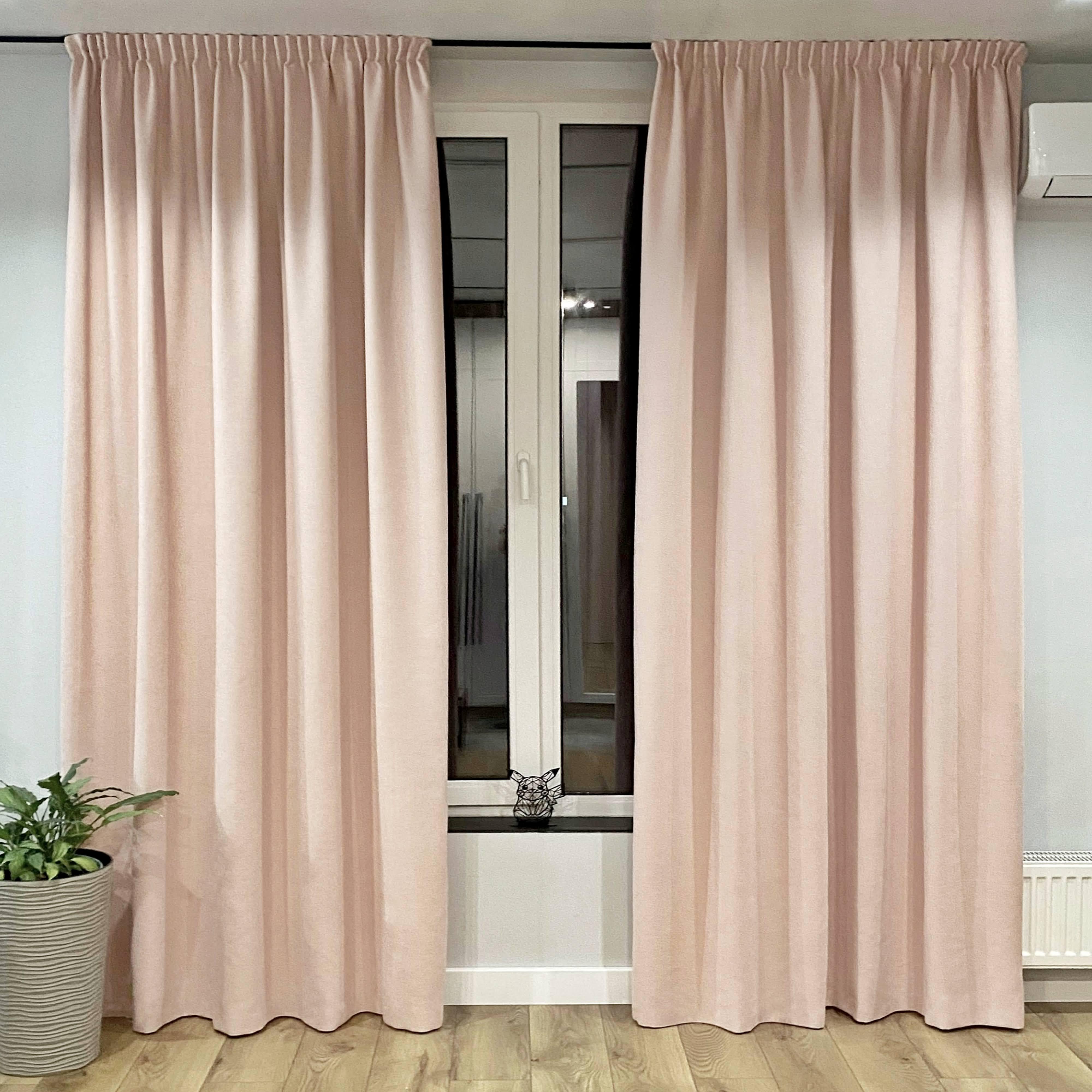 Шторы на тесьме микровелюр 150x250 см 2 шт. Розово-персиковый (402528-МТ2/150)