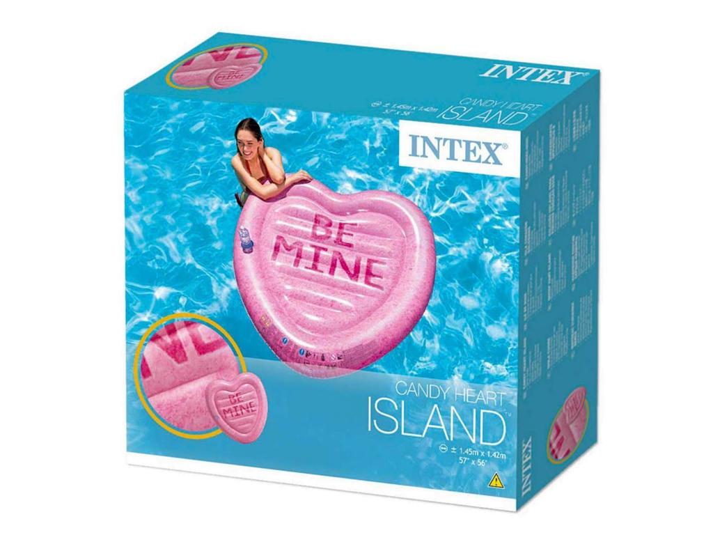 Надувний плот Intex 58789 Карамельне серце із підсклянником (58789)